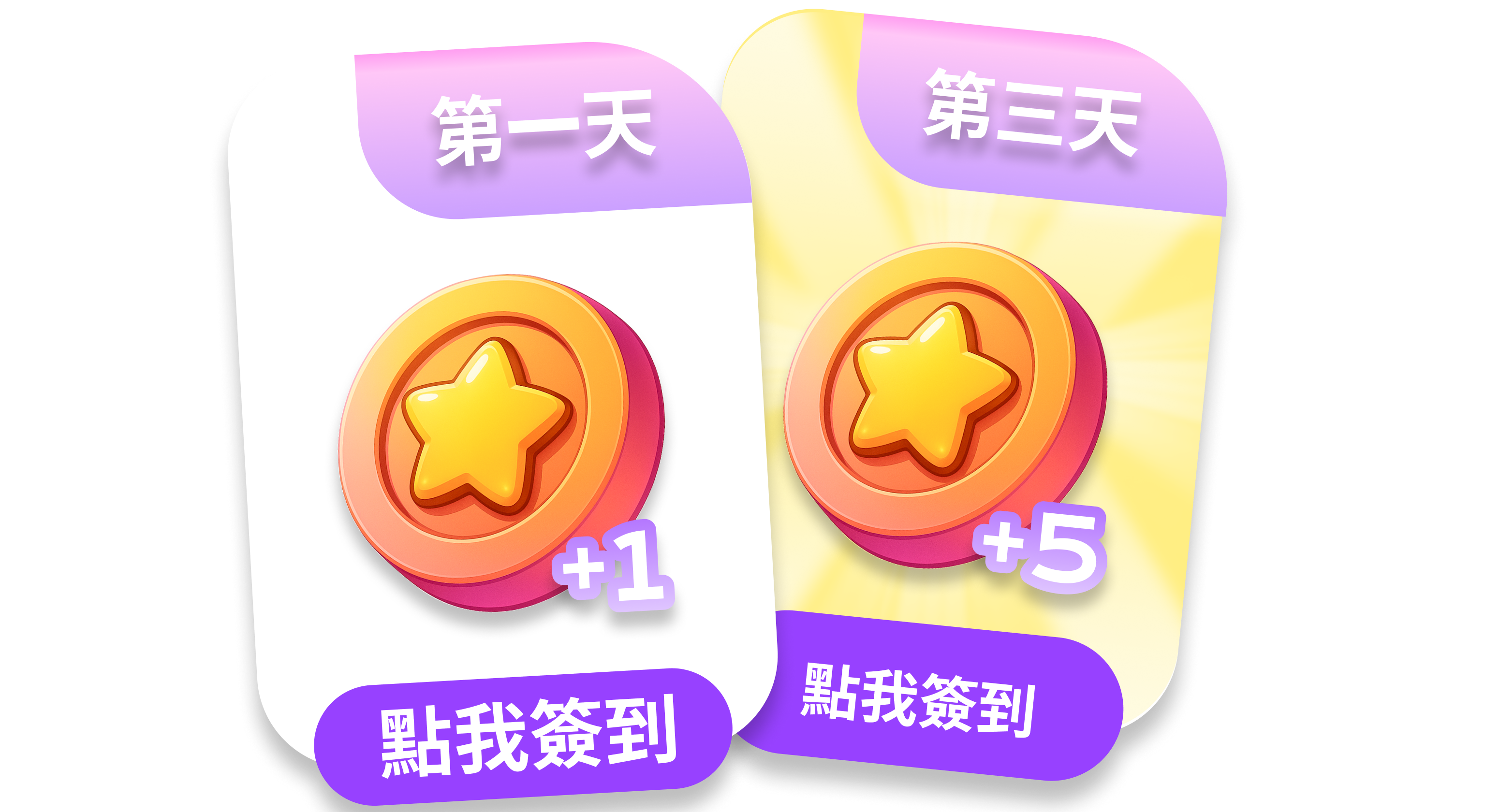 每日簽到送星星點數