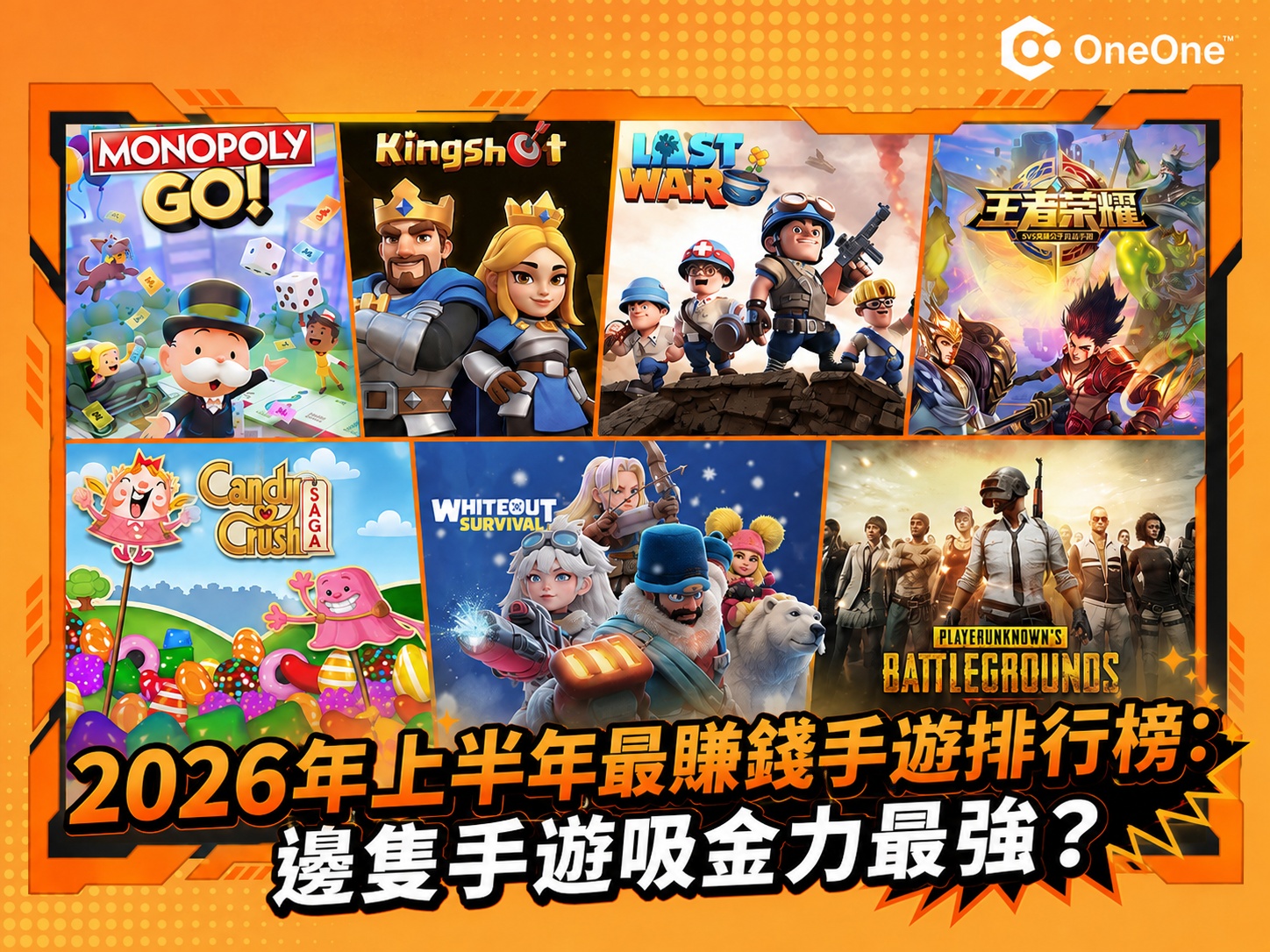  2026年上半年最賺錢手遊排行榜：邊隻手遊吸金力最強？